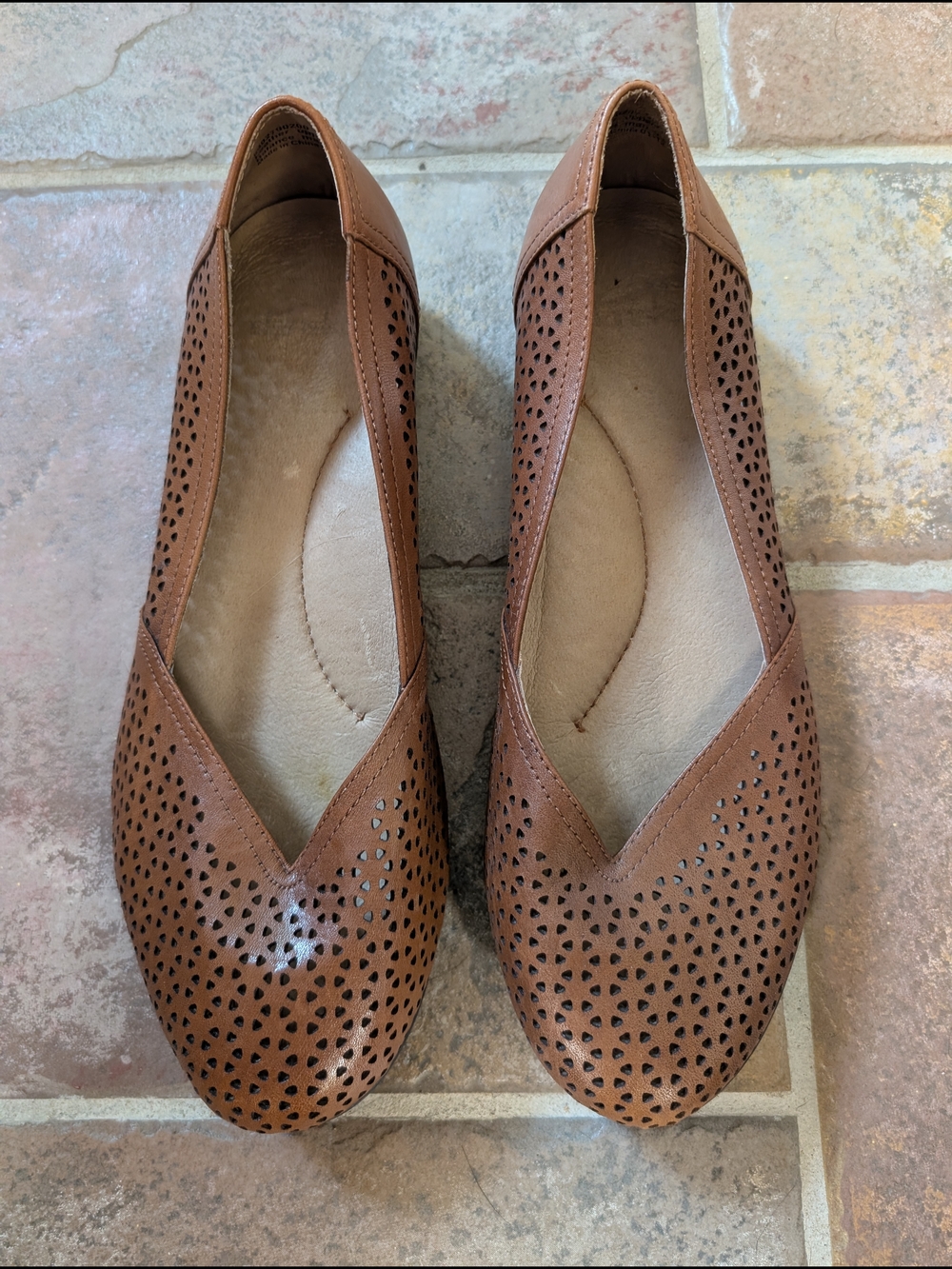 Dansko Women’s Brown Laser-Cut Slip-On Flats